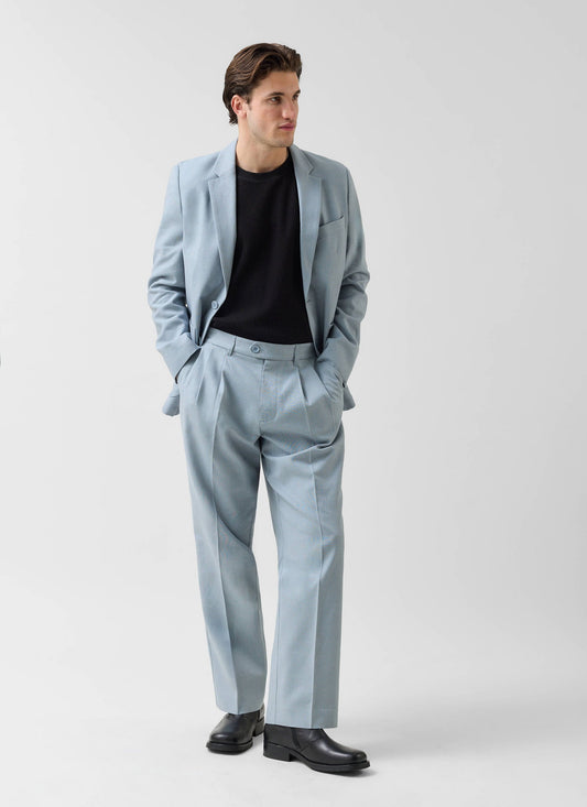 Percival Men's Linen Blazer - Wedding Suit Jacket - Light Blue