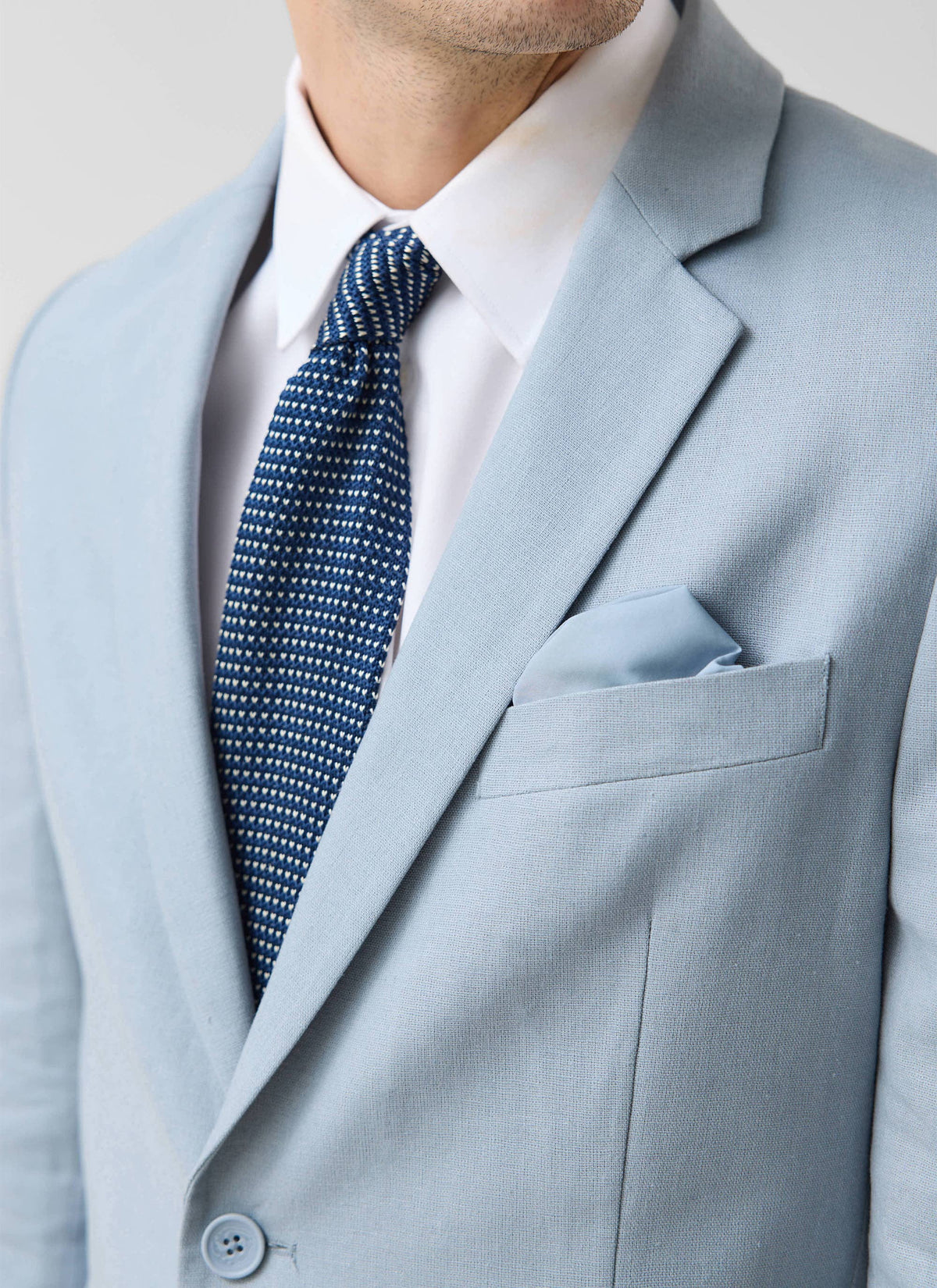 Percival Men's Linen Blazer - Wedding Suit Jacket - Light Blue