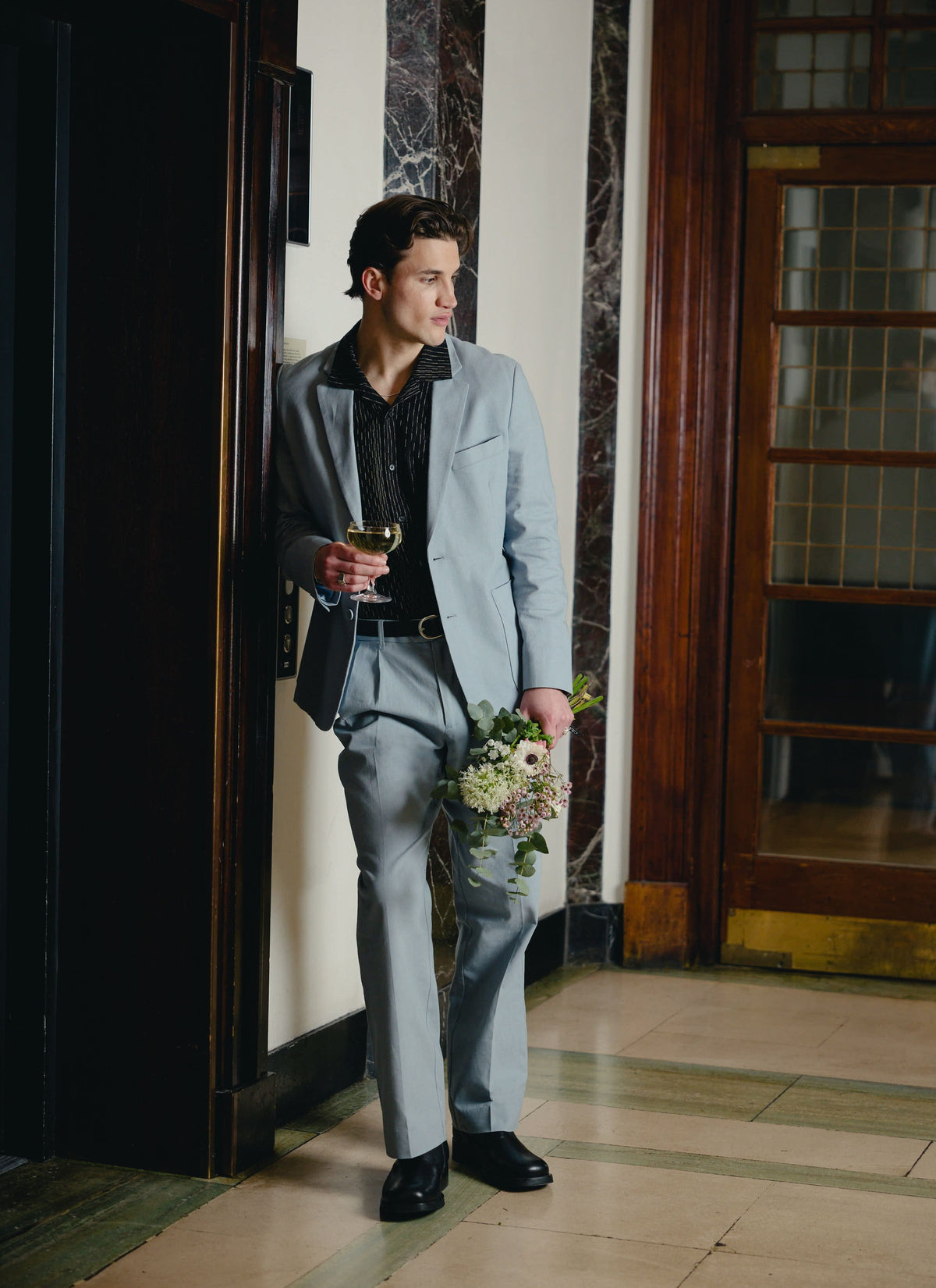 Percival Men's Linen Blazer - Wedding Suit Jacket - Light Blue