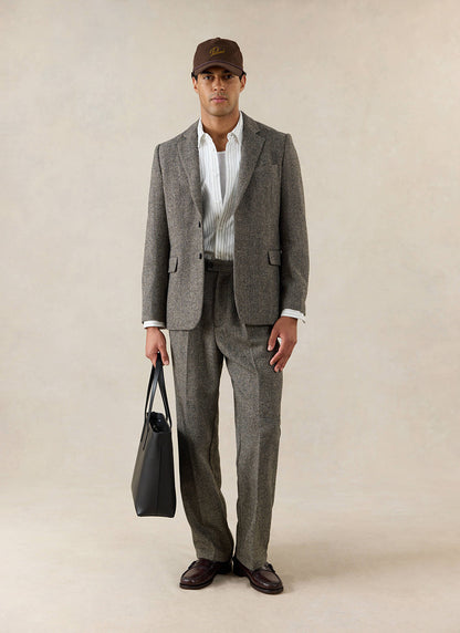 Men's Birdseye Wool Tailored Blazer - Suit Jacket - Grey - Percival