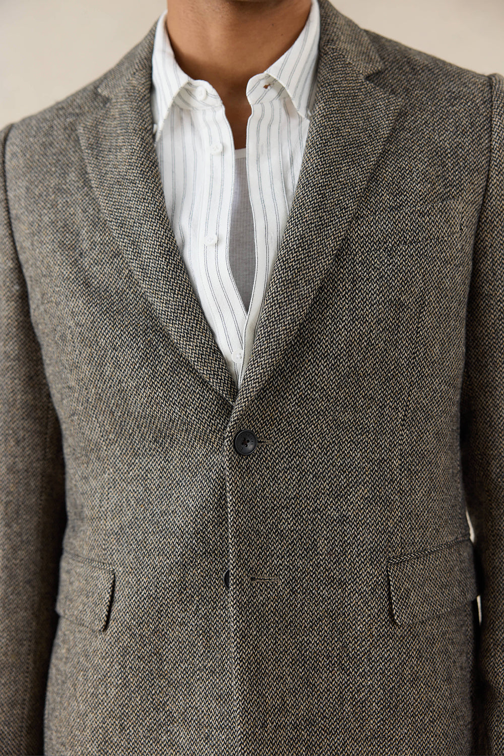 Men's Birdseye Wool Tailored Blazer - Suit Jacket - Grey - Percival