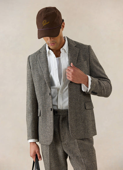 Men's Birdseye Wool Tailored Blazer - Suit Jacket - Grey - Percival
