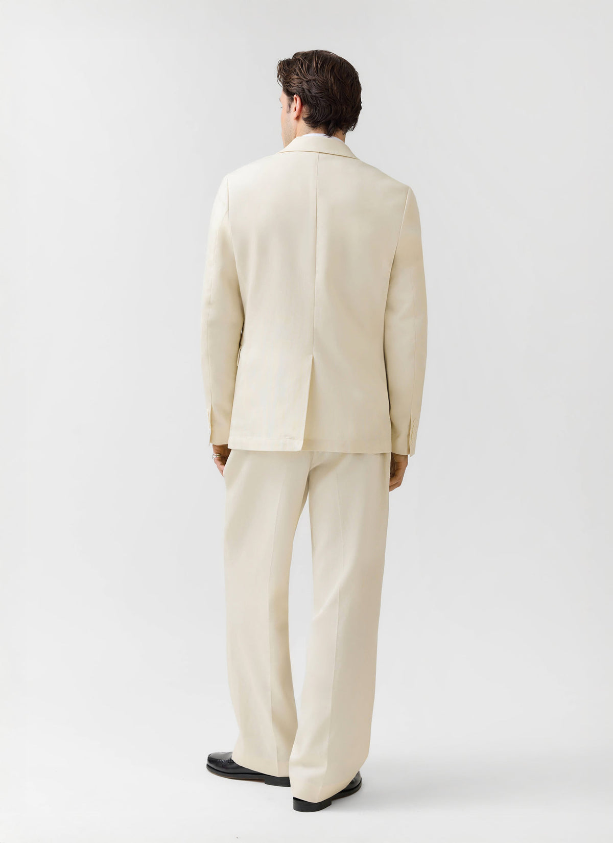 Men's 3 Button Blazer - Cream Suit Jacket - Lyocell