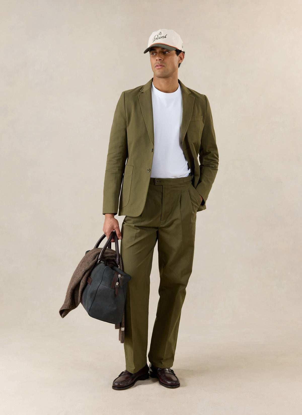 Men's Tailored Moleskin Blazer - Suit Jacket - Forest Green - Percival