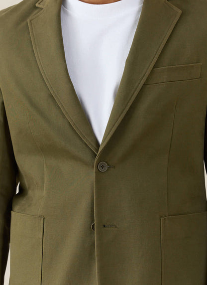 Men's Tailored Moleskin Blazer - Suit Jacket - Forest Green - Percival