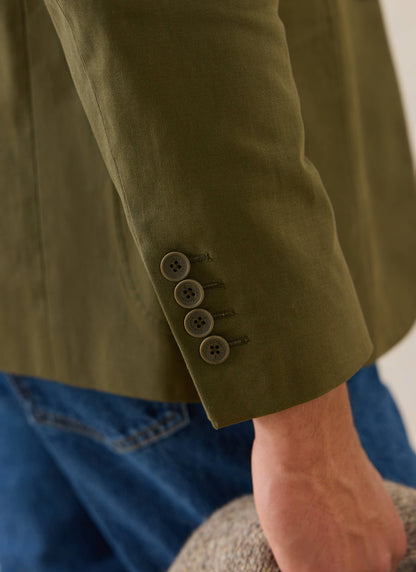 Men's Tailored Moleskin Blazer - Suit Jacket - Forest Green - Percival