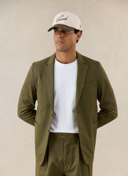Men's Tailored Moleskin Blazer - Suit Jacket - Forest Green - Percival