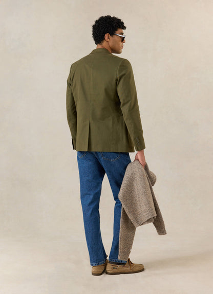 Men's Tailored Moleskin Blazer - Suit Jacket - Forest Green - Percival