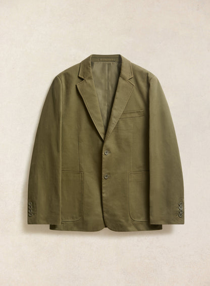 Men's Tailored Moleskin Blazer - Suit Jacket - Forest Green - Percival