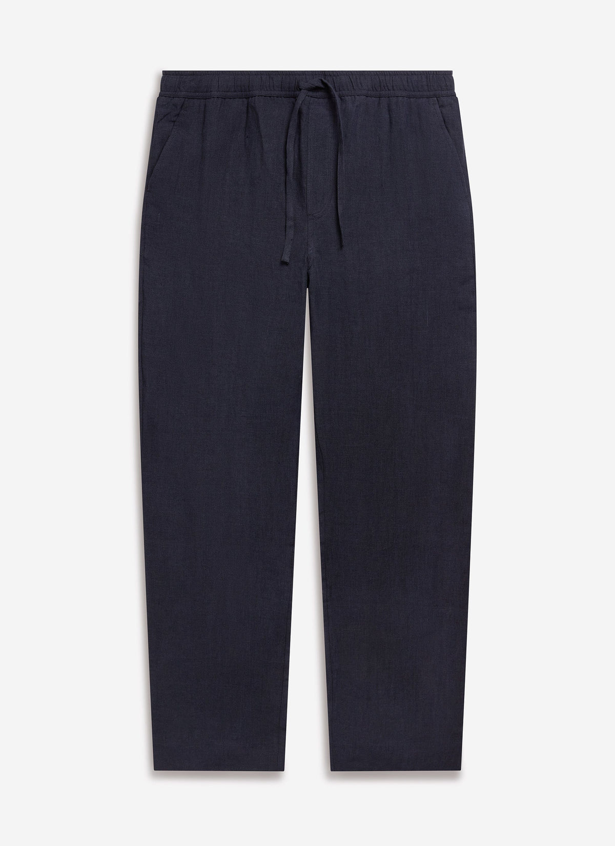 Men's Linen Trousers - Wide Leg - Navy