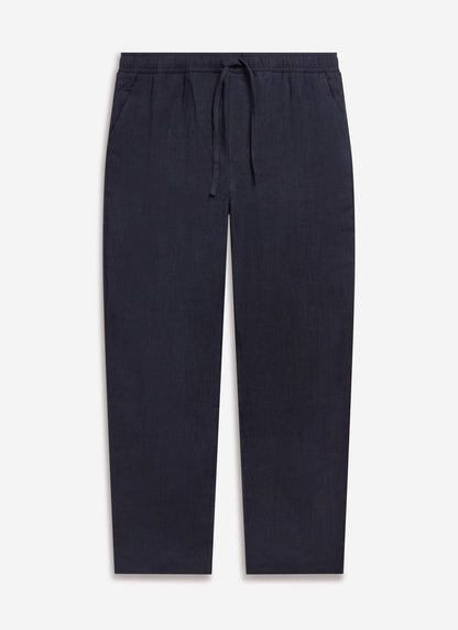 Men's Linen Trousers - Wide Leg - Navy