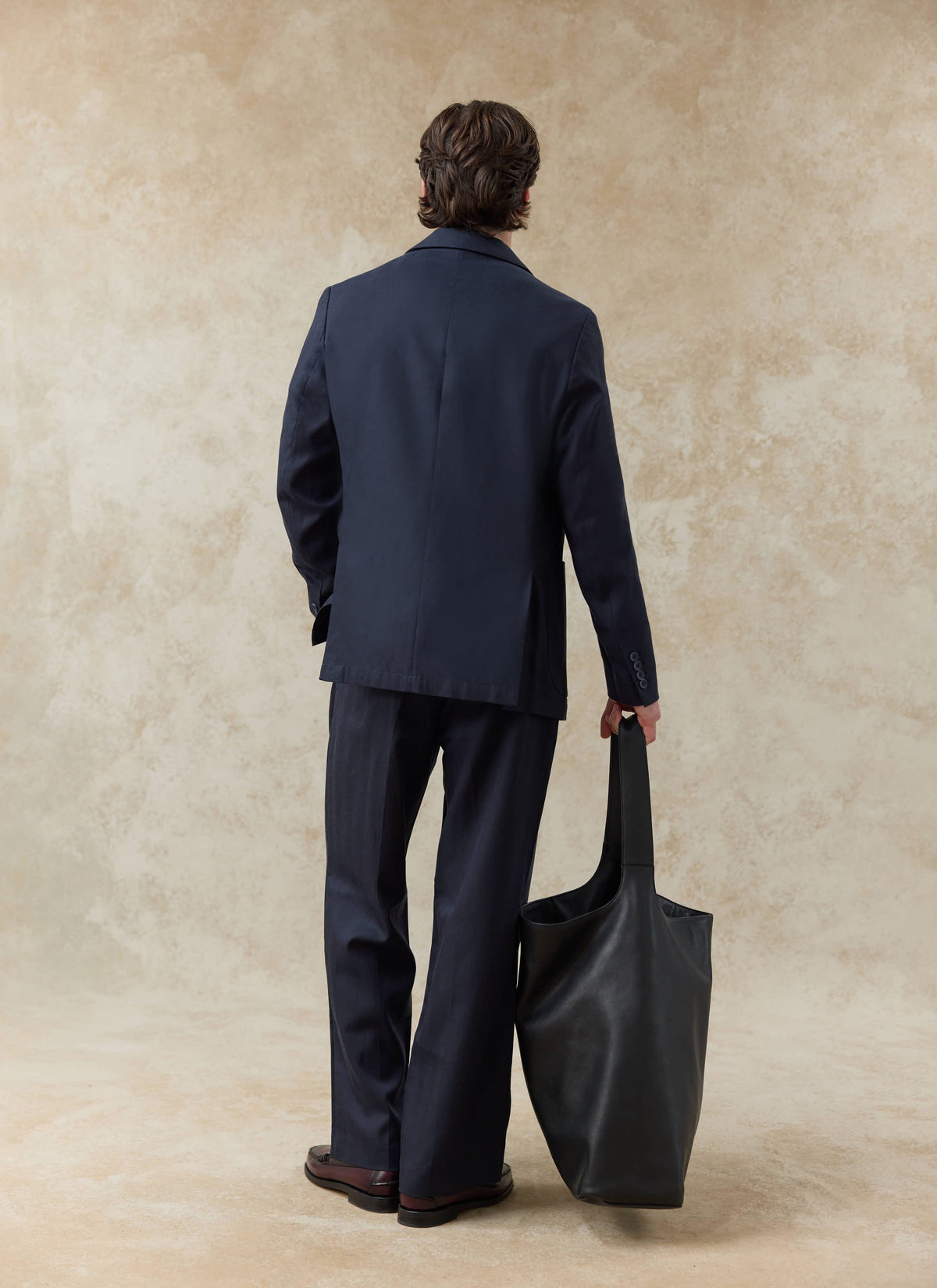 Men's Regular Fit Suit - Suit Blazer - Navy Blue - Lyocell