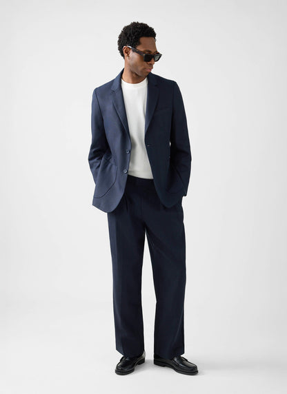 Men's Regular Fit Suit - Suit Blazer - Navy Blue - Lyocell