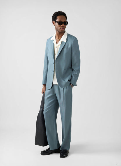 Lyocell Regular Blazer - Slate Blue