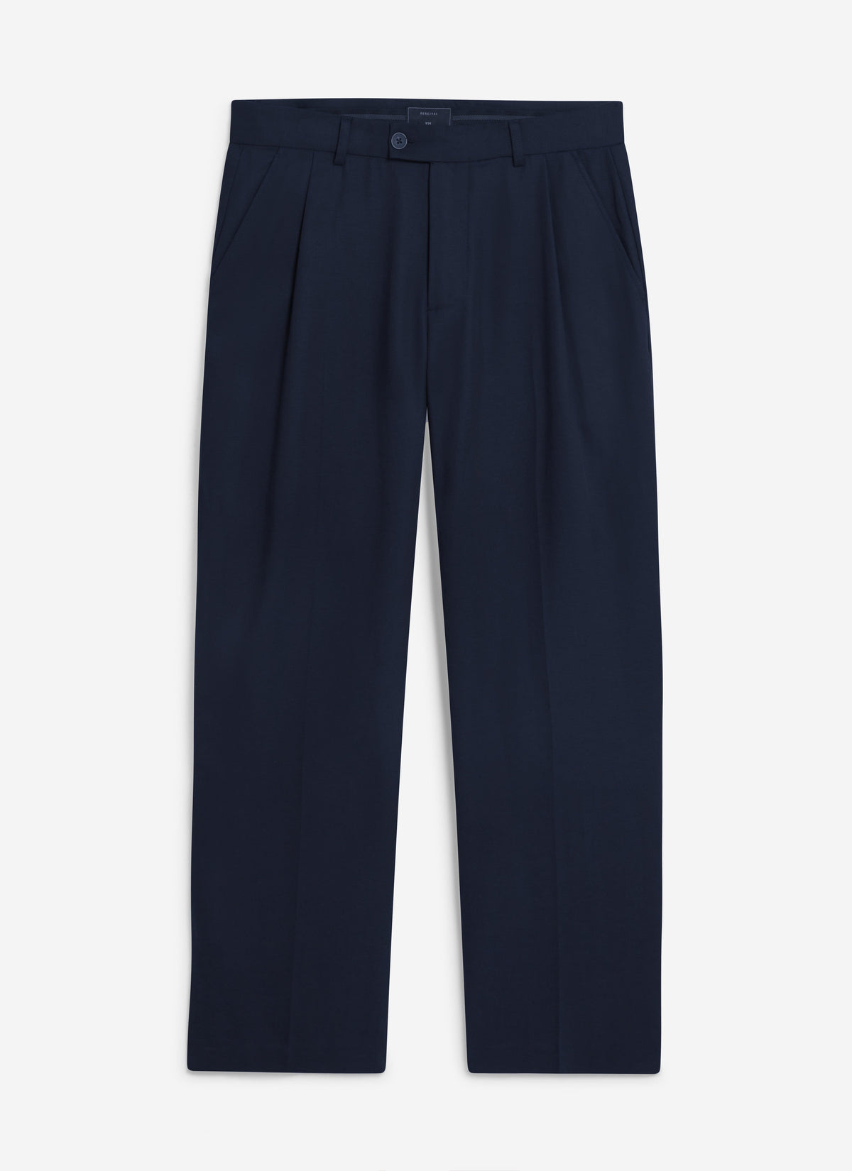 Men's Pleated Trousers - Relaxed Fit - Navy Blue - Lyocell