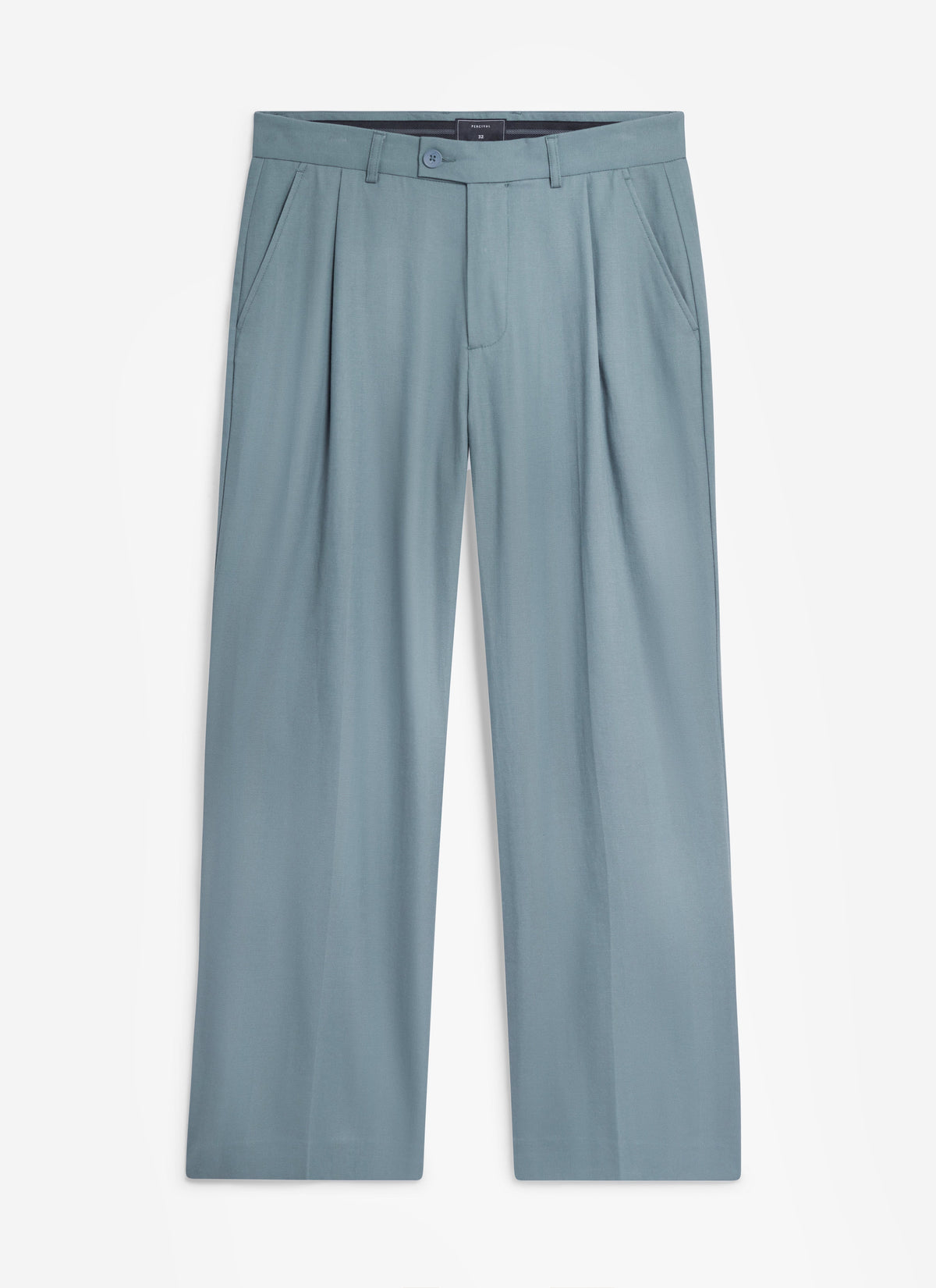 Men's Pleated Trousers - Relaxed Fit - Slate Blue - Lyocell