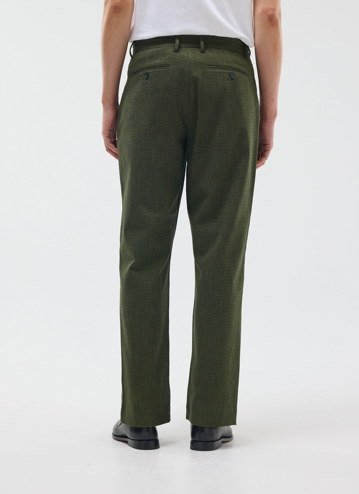 Men's Pleated Suit Trousers - Houndstooth Forest Green