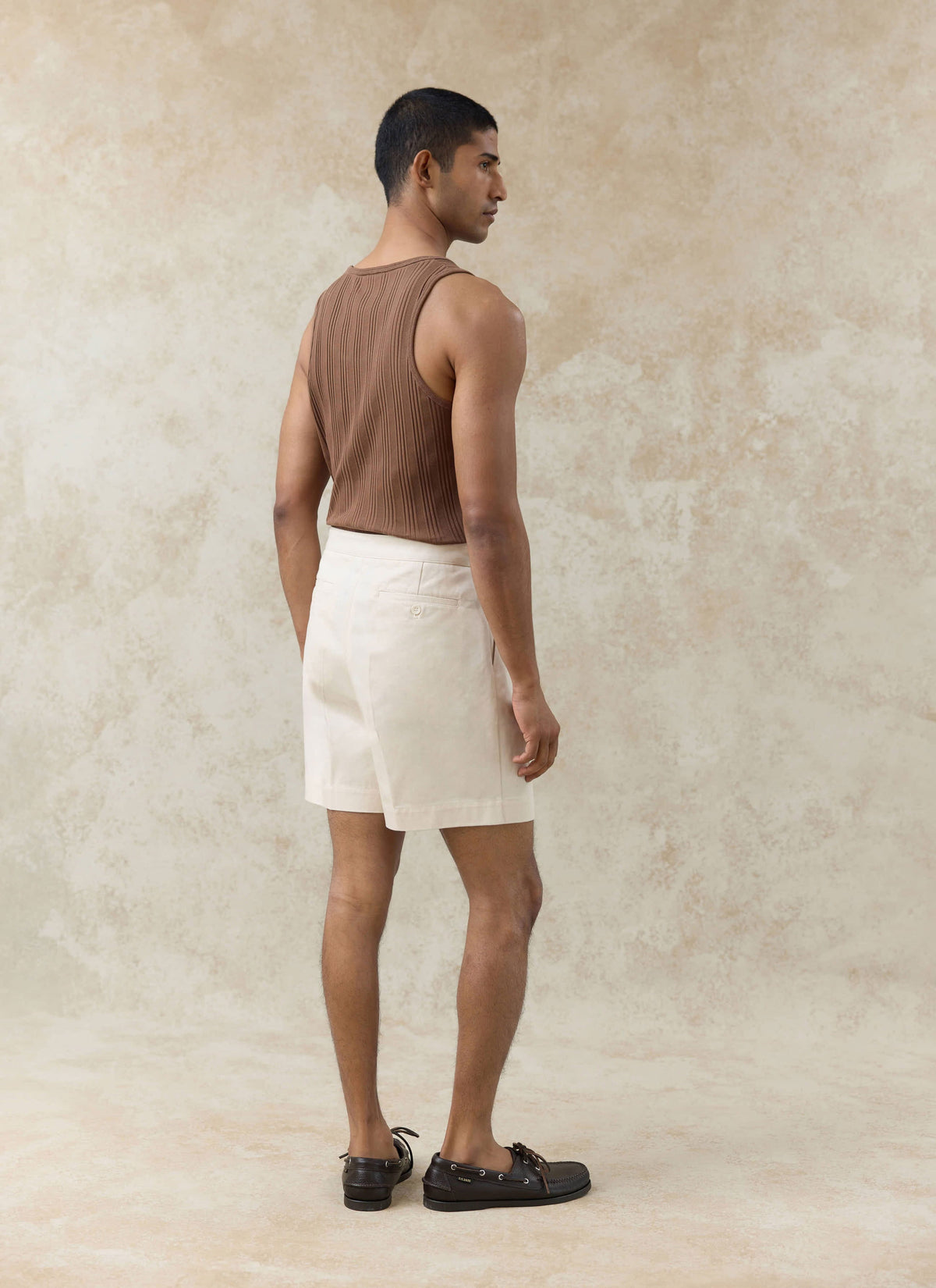 Men's Pleated Tailored Shorts - Blake - Cotton - Cream