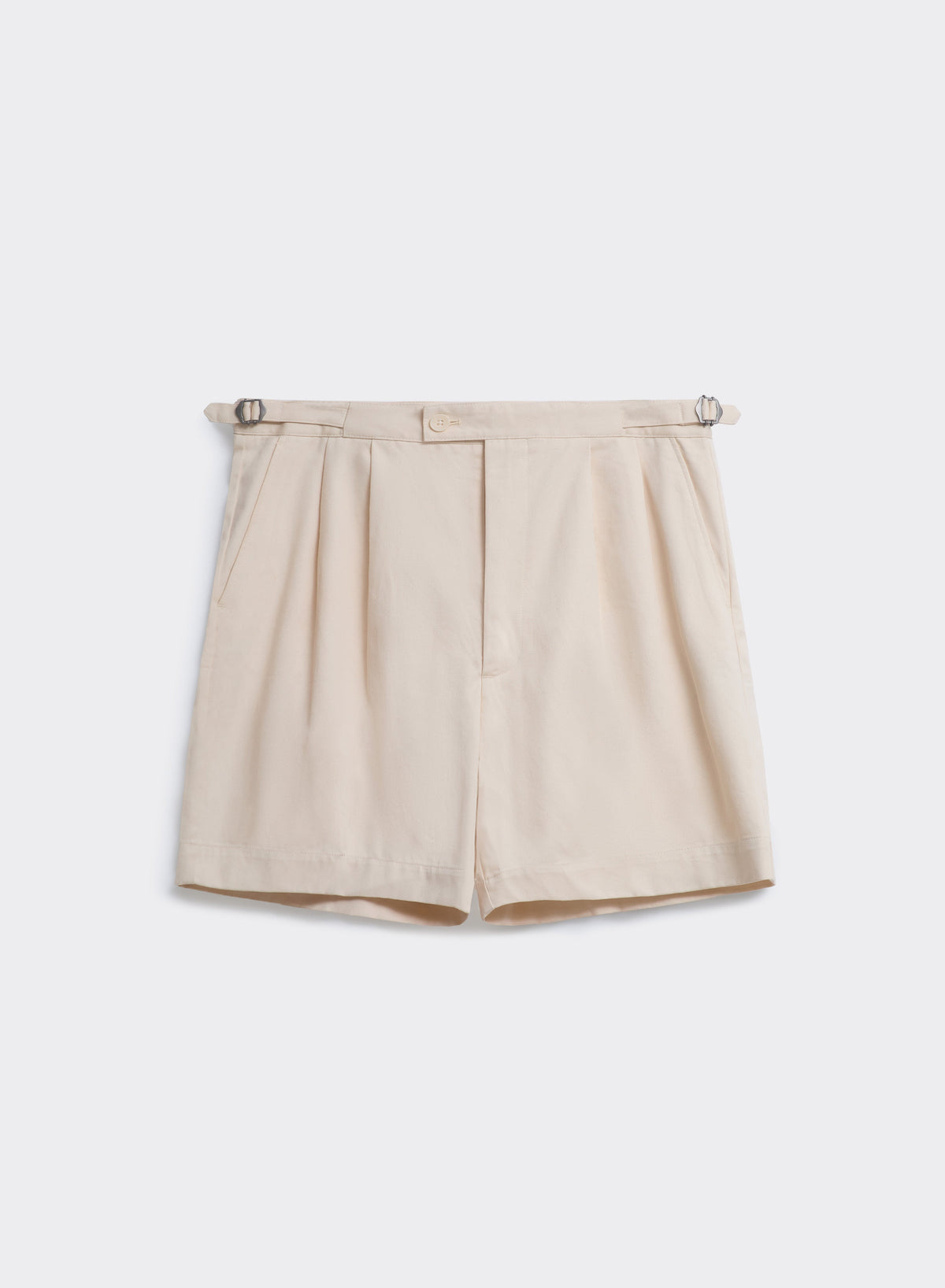 Men's Pleated Tailored Shorts - Blake - Cotton - Cream