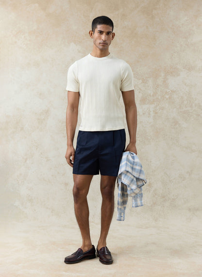 Men's Pleated Tailored Shorts - Blake - Cotton - Navy