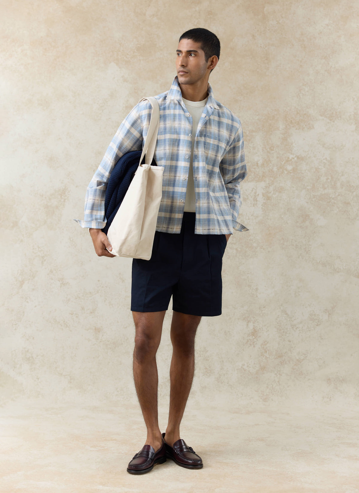 Men's Pleated Tailored Shorts - Blake - Cotton - Navy