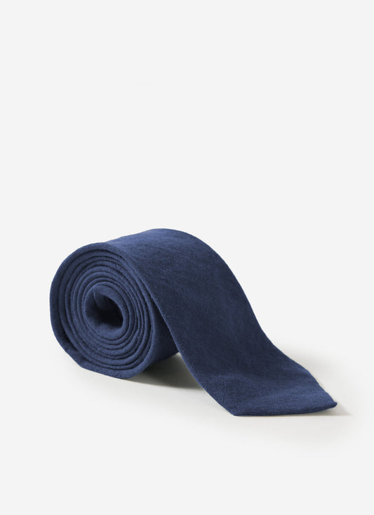 Linen Tie - Navy
