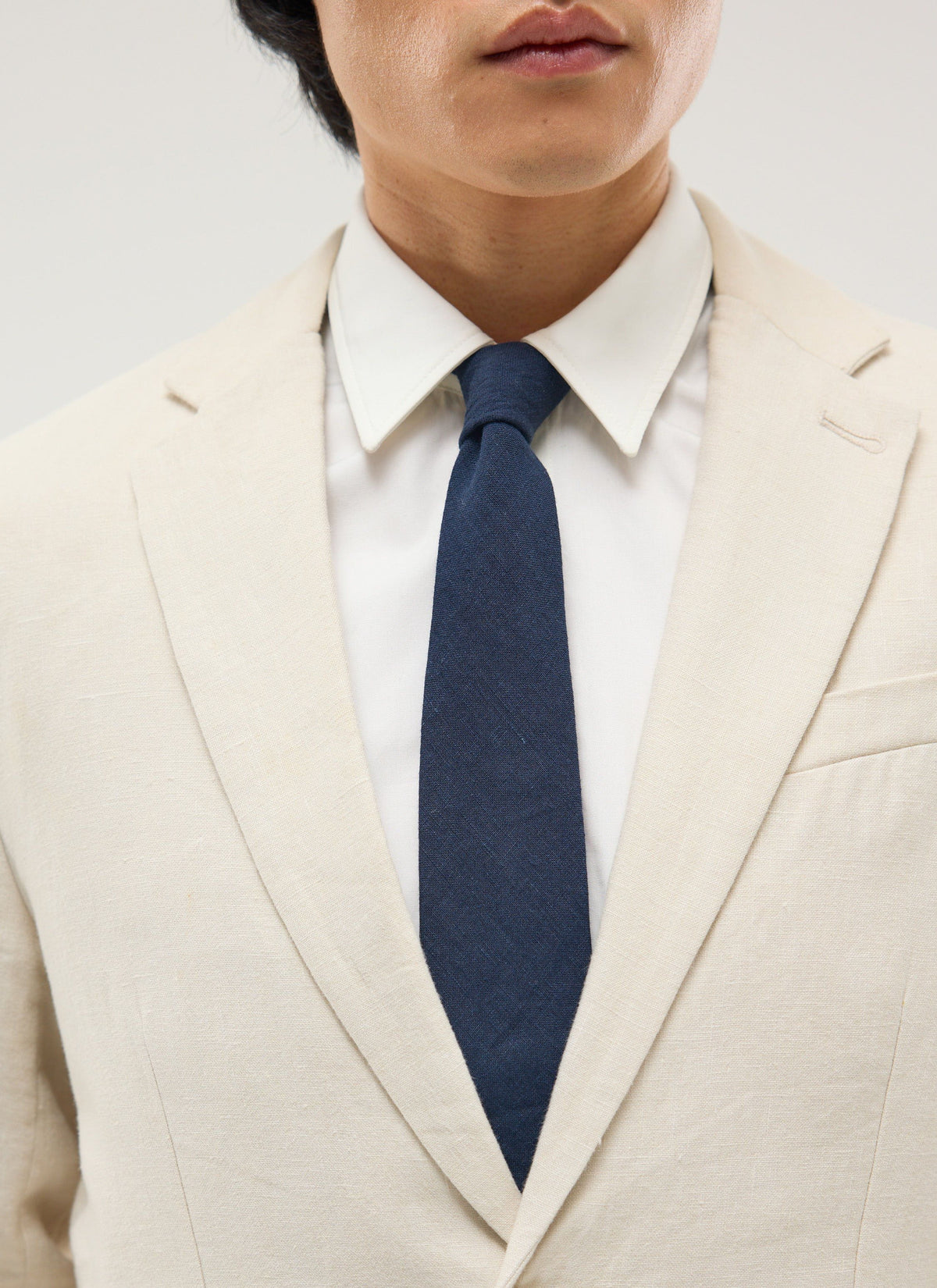 Linen Tie - Navy