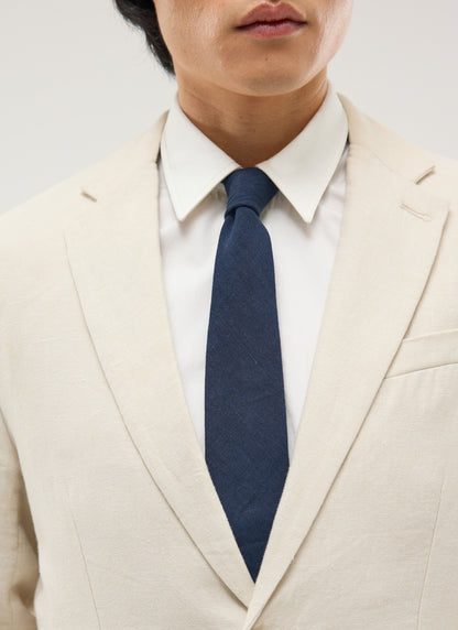 Linen Tie - Navy