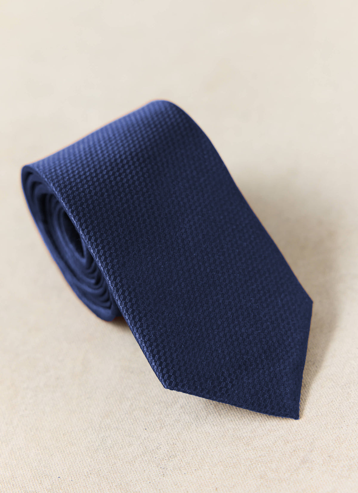 Men's Silk Grenadine Tie - Navy - Percival