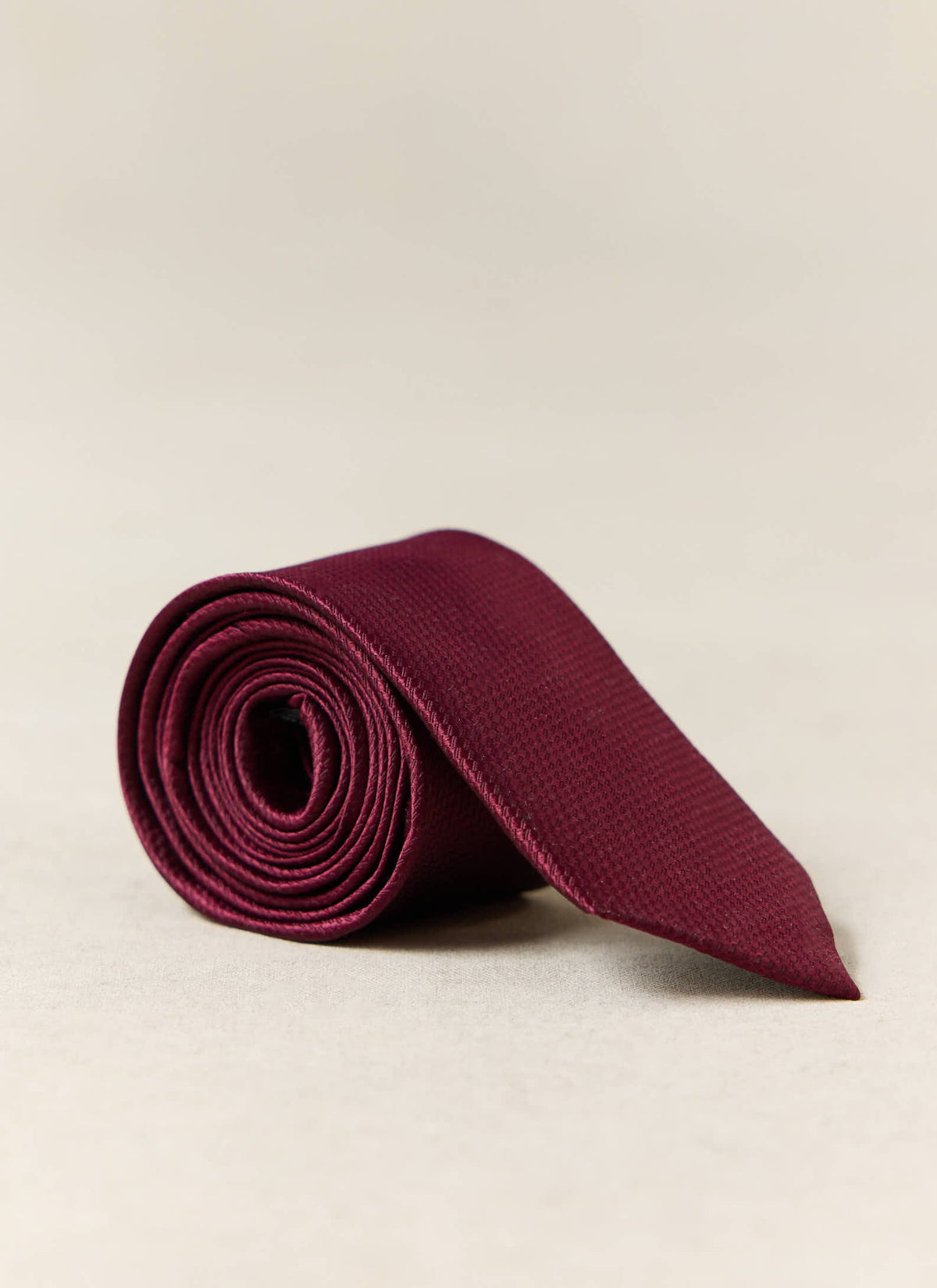 Men's Silk Grenadine Tie - Ruby Red - Percival