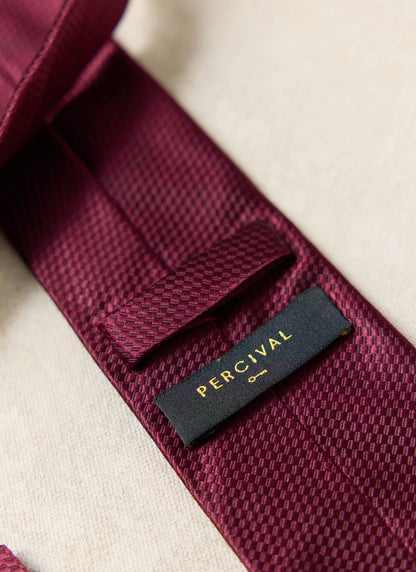 Men's Silk Grenadine Tie - Ruby Red - Percival