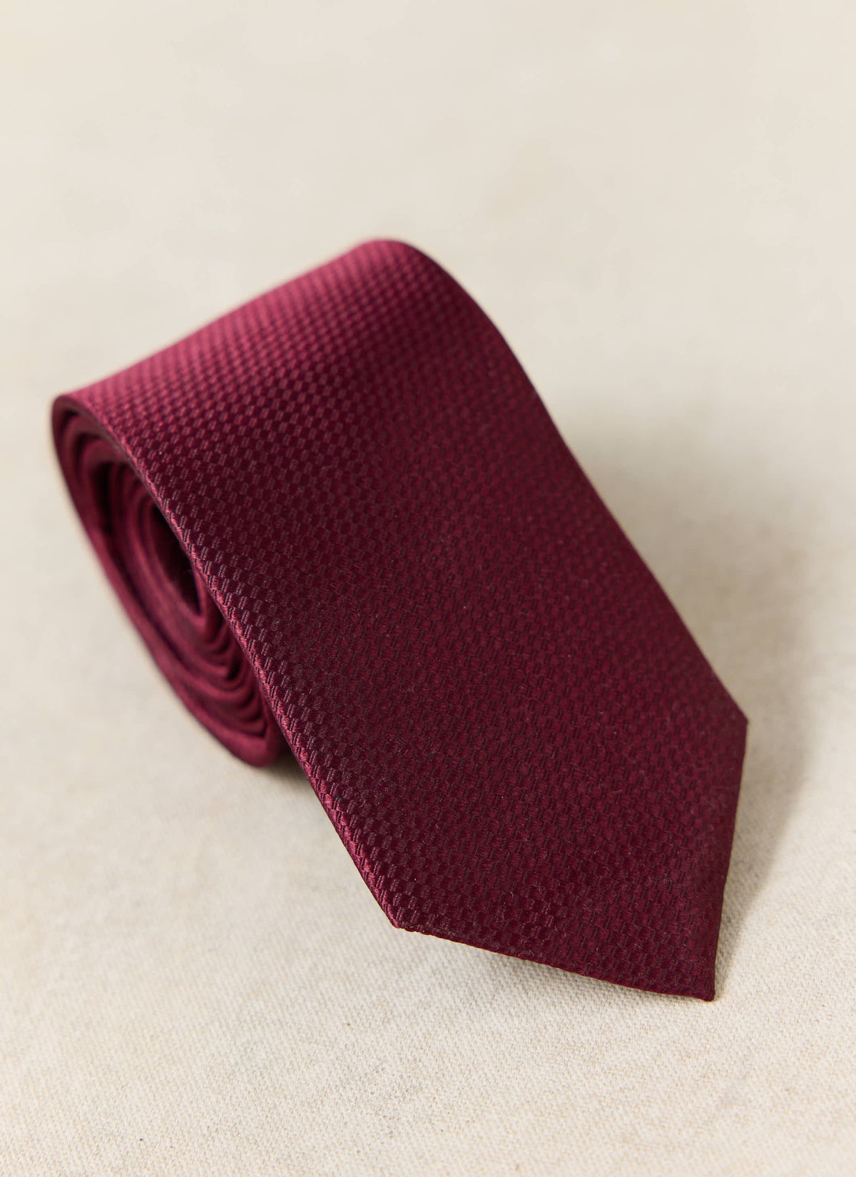 Men's Silk Grenadine Tie - Ruby Red - Percival