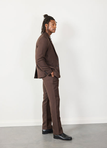 Men's Tailored Blazer - Houndstooth - Espresso Brown