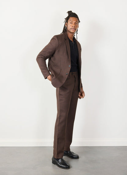 Men's Tailored Blazer - Houndstooth - Espresso Brown