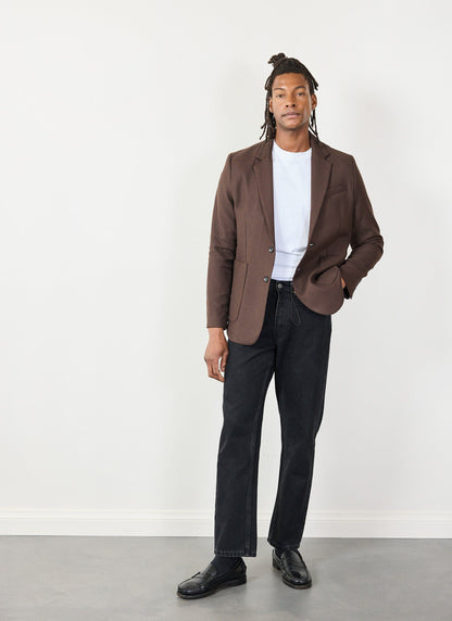 Men's Tailored Blazer - Houndstooth - Espresso Brown
