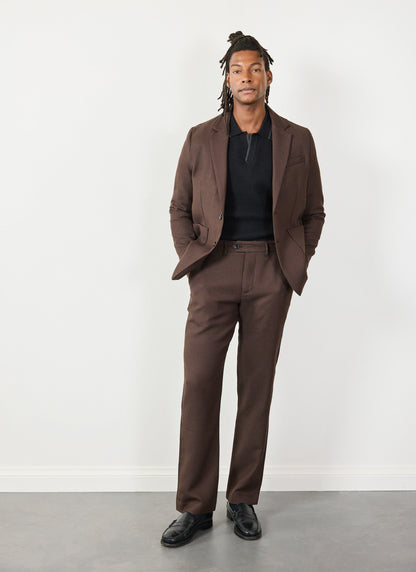 Men's Tailored Blazer - Houndstooth - Espresso Brown