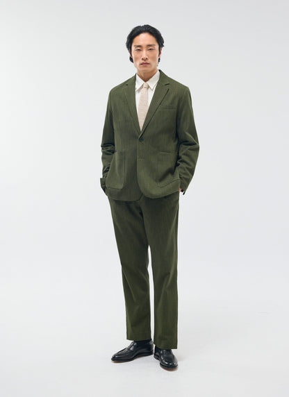 Men's Houndstooth Relaxed Blazer - Suit Jacket - Forest Green