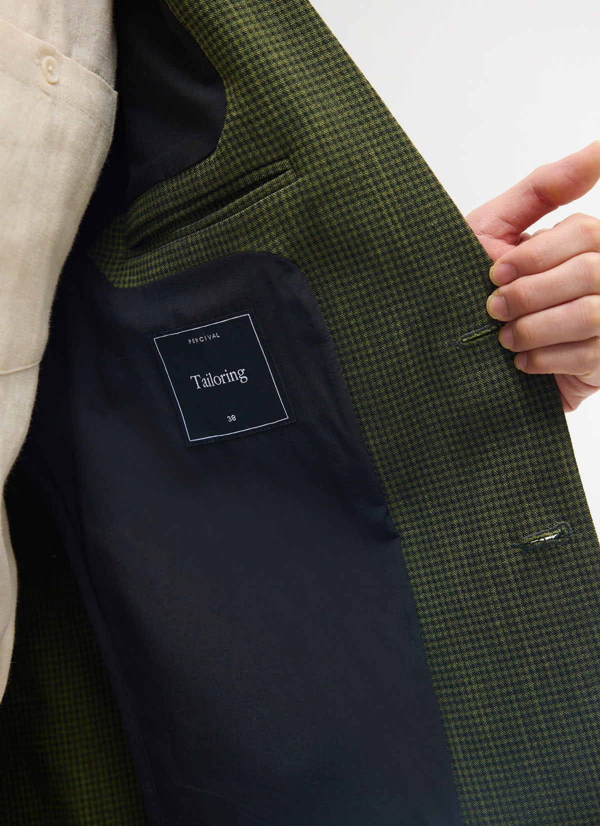 Men's Houndstooth Relaxed Blazer - Suit Jacket - Forest Green