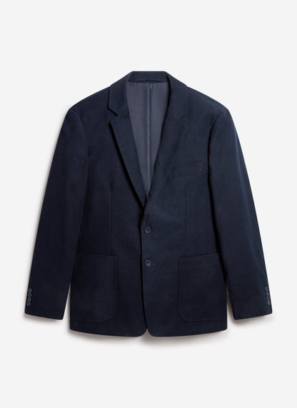 Tailored Moleskin Blazer - Navy
