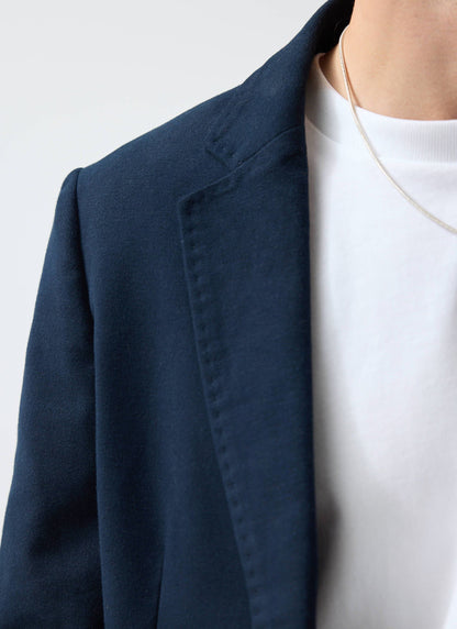 Tailored Moleskin Blazer - Navy