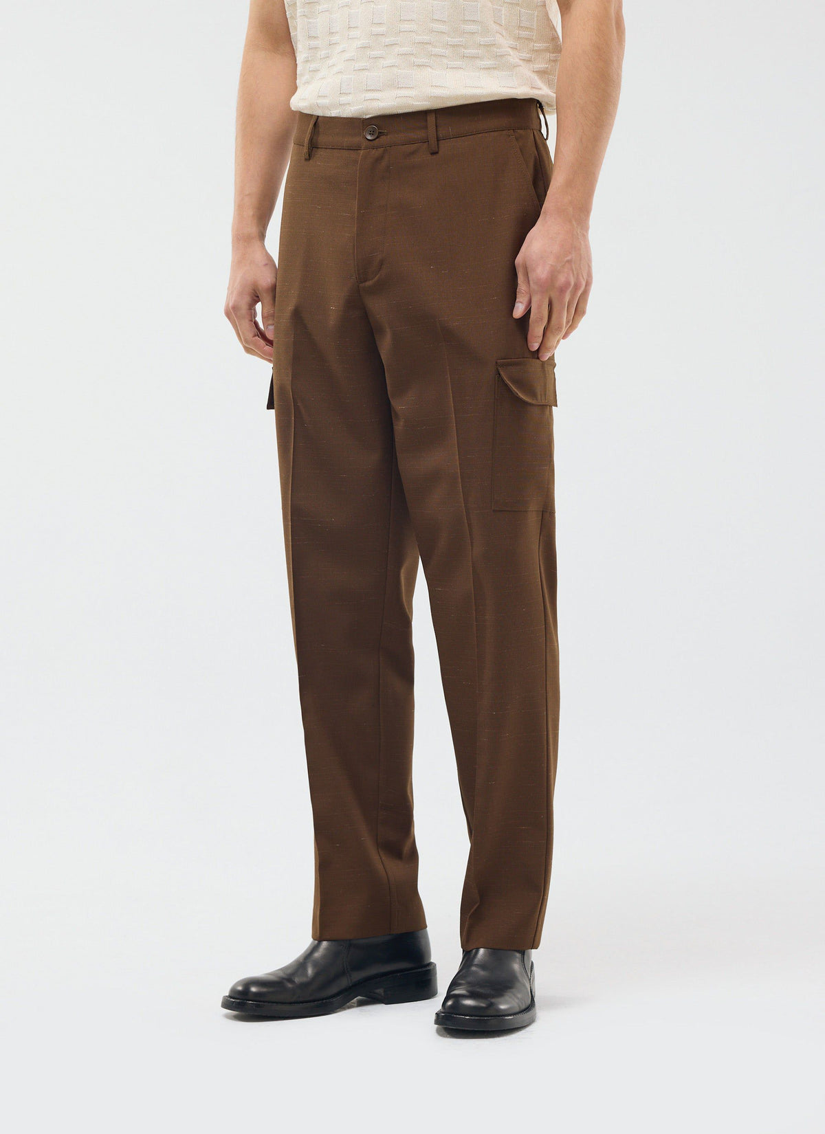 Trentino Tailored Patch Pocket Trouser - Brown