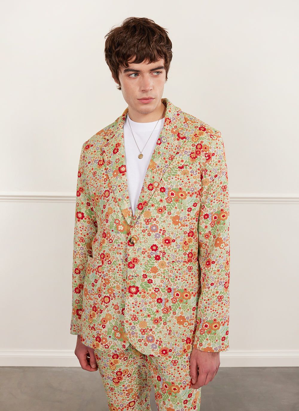 Men's Suit Jacket - Floral Tailored Blazer - Multi
