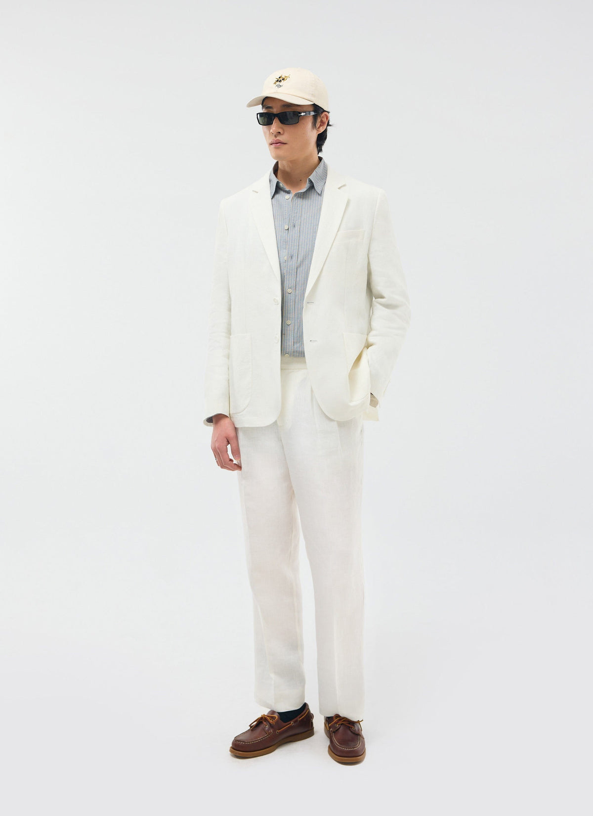 Men's Linen Blazer - Suit Jacket - White