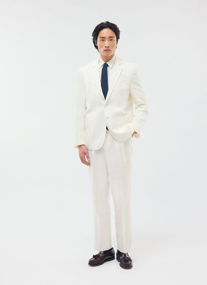 Men's Linen Blazer - Suit Jacket - White