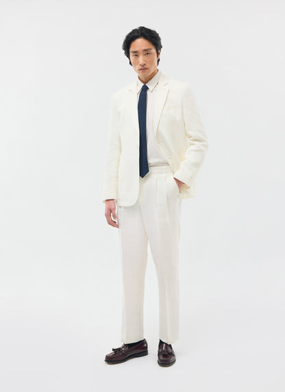 Men's Linen Blazer - Suit Jacket - White