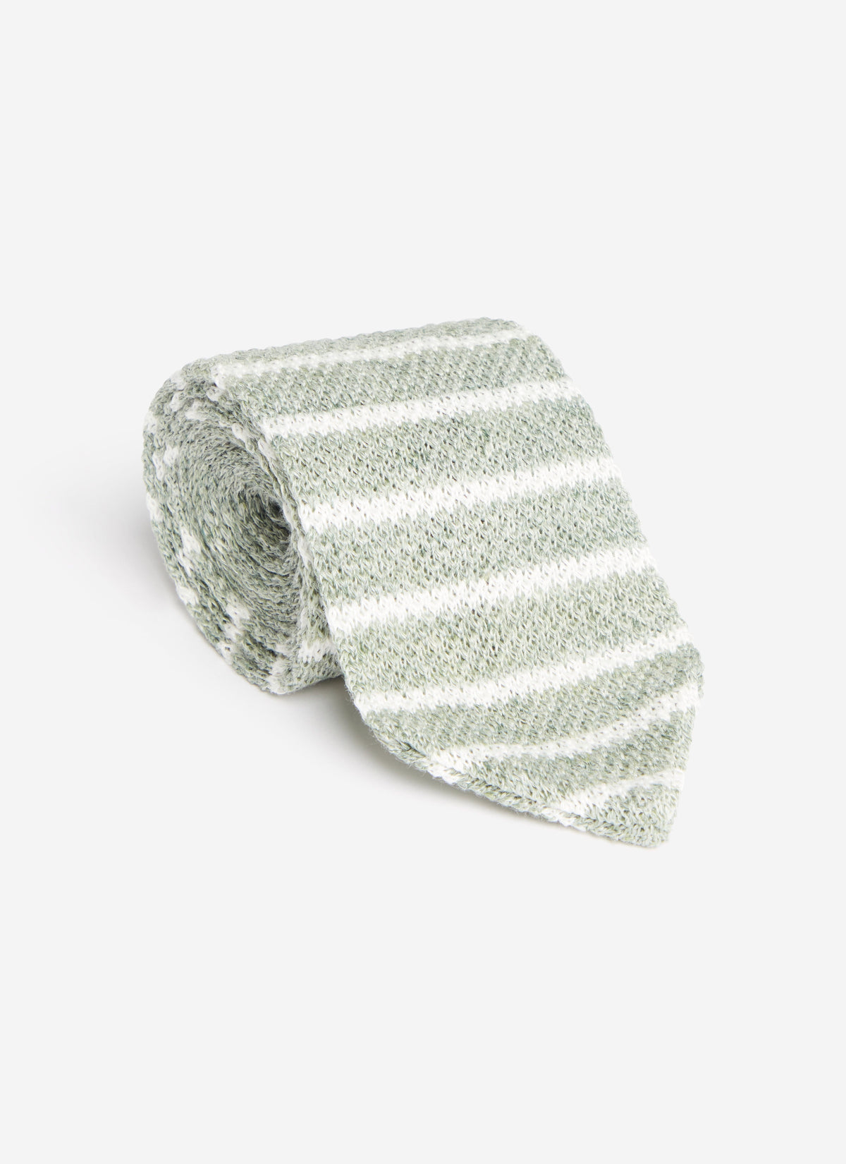 Stripe Linen Tie - Forest Marl