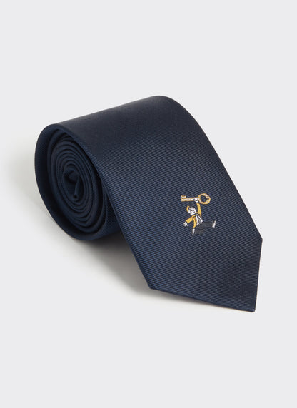Men's Navy Silk Tie - World Key Design