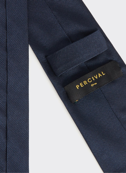 Men's Navy Silk Tie - World Key Design