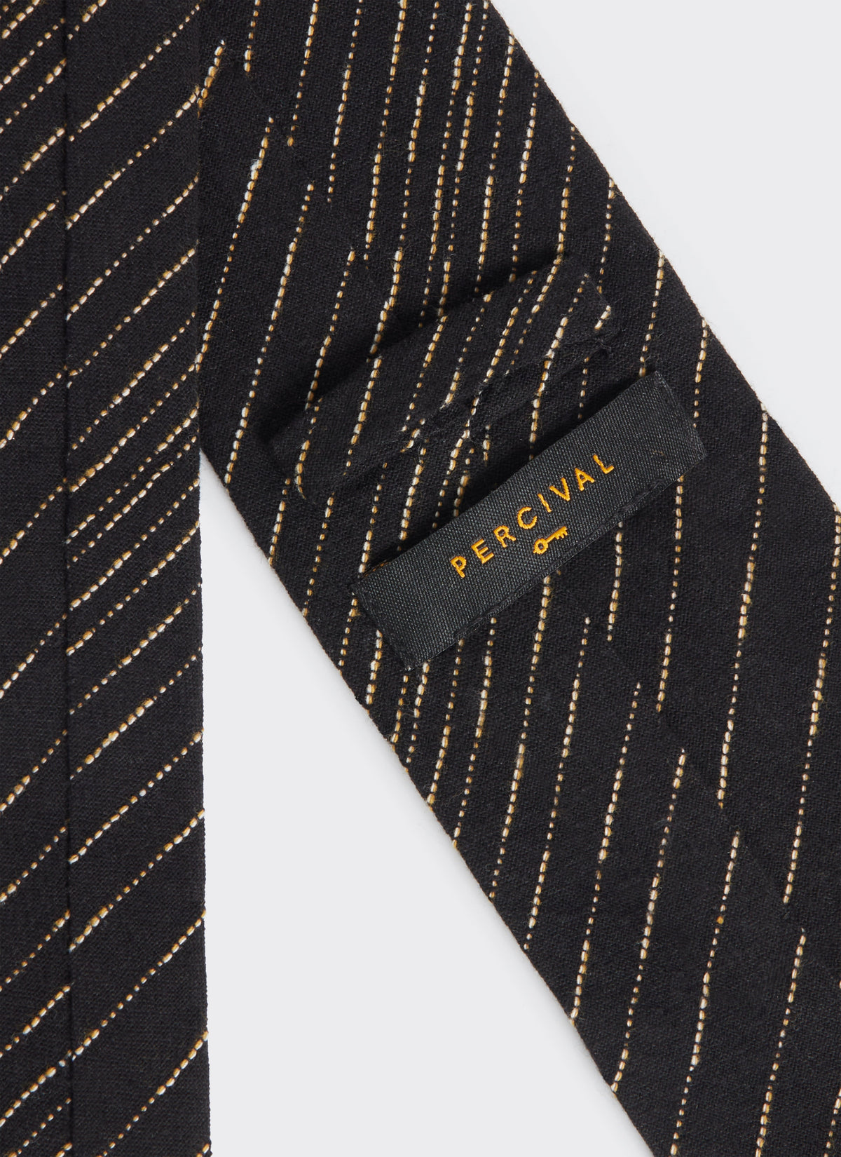 Men's Leland Black Stripe Tie - Classic Cotton Tie