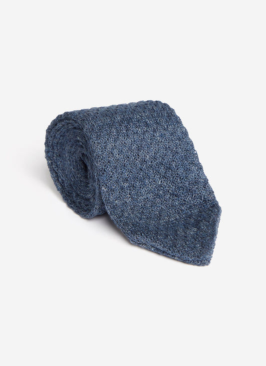 Men's Linen Tie - Suit Ties - Blue Marl
